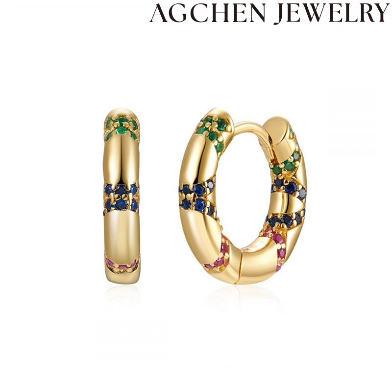 AG Twisted Spiral Earrings with Zirconia
