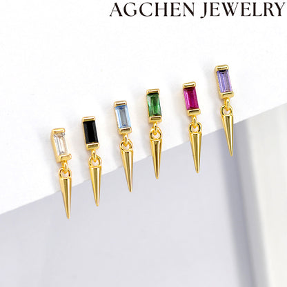 AG Conical Zirconia Earrings