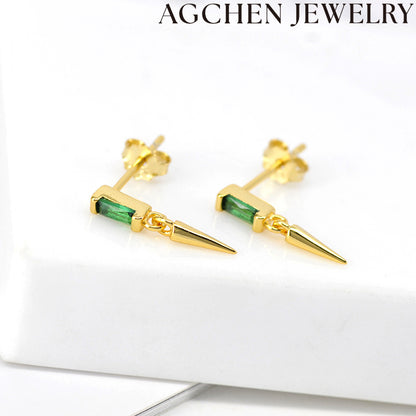 AG Conical Zirconia Earrings