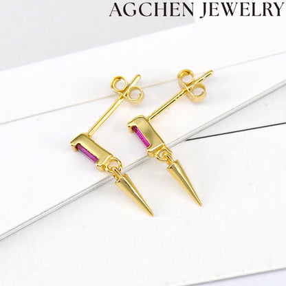 AG Conical Zirconia Earrings