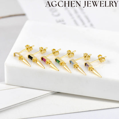 AG Conical Zirconia Earrings
