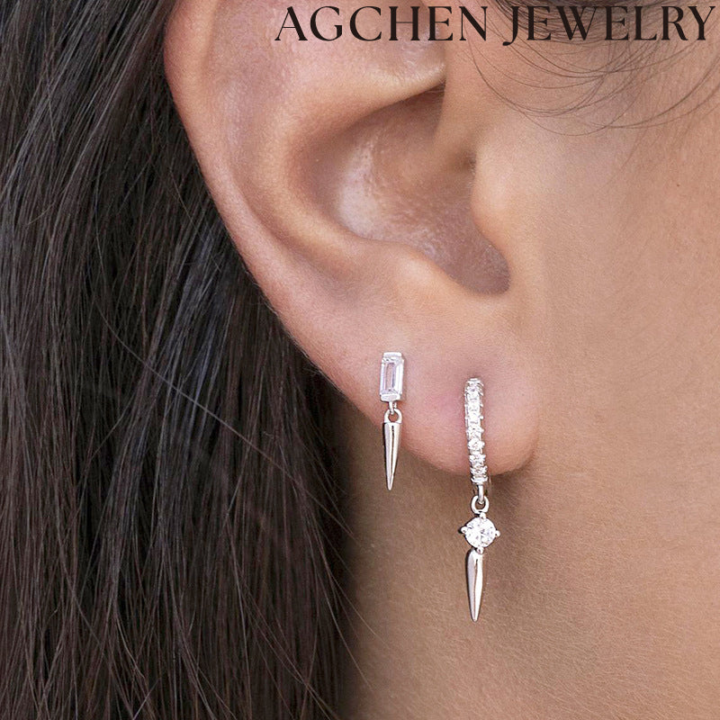 AG Conical Zirconia Earrings
