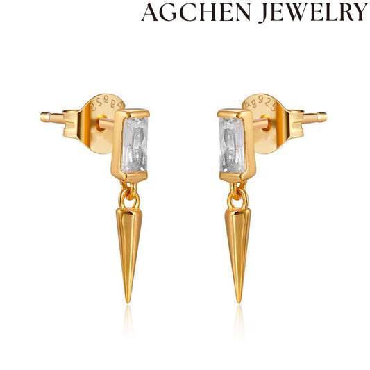 AG Conical Zirconia Earrings