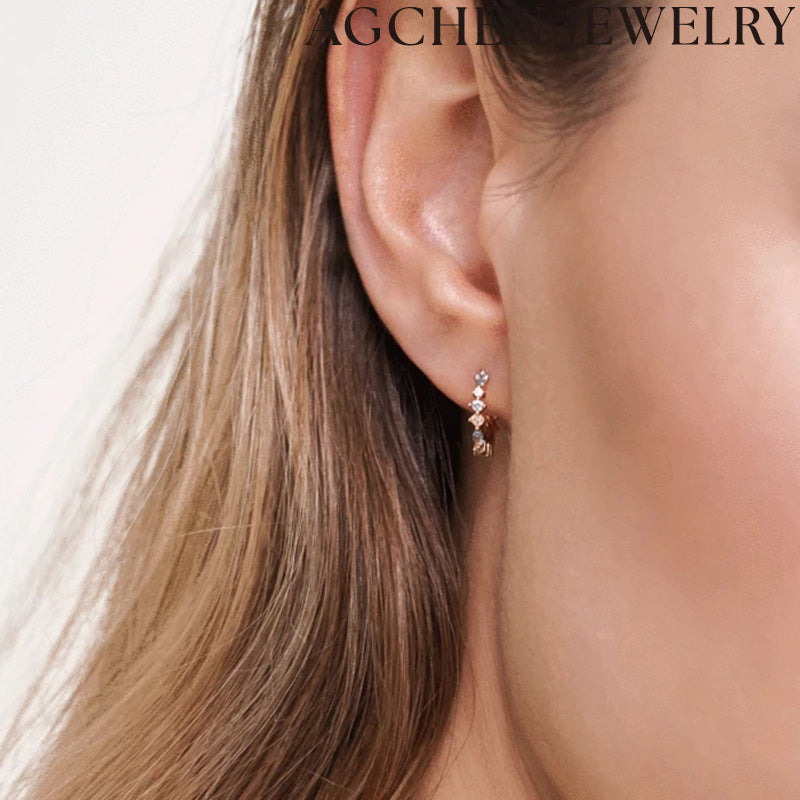 AG Light Zirconia C-Shaped Earrings