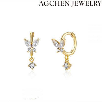 AG  Butterfly Zirconia Drop Earrings