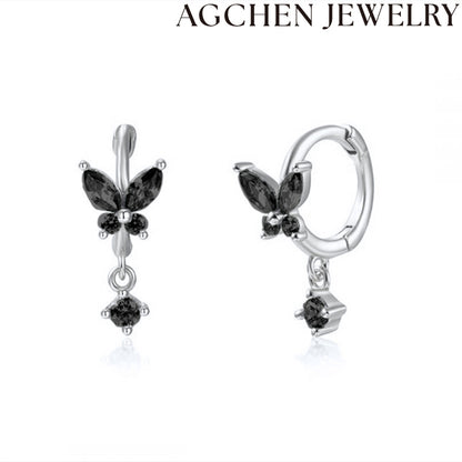 AG  Butterfly Zirconia Drop Earrings