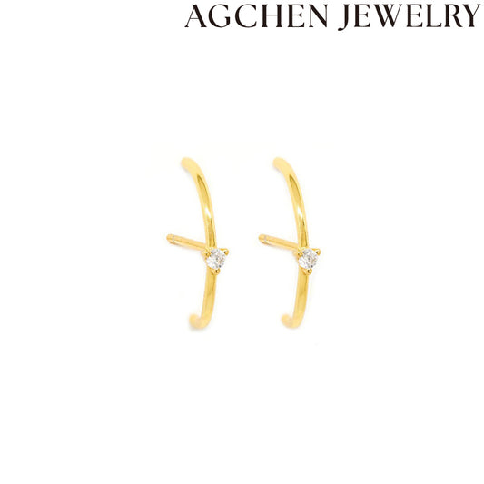 AG Linear Zirconia Earrings
