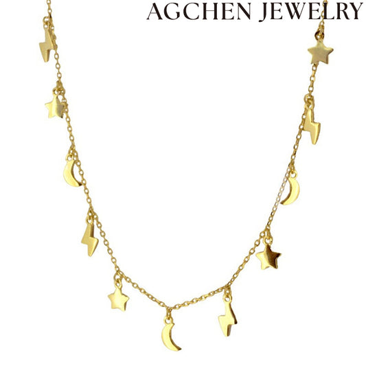 AG Star Moon Lightning Necklace