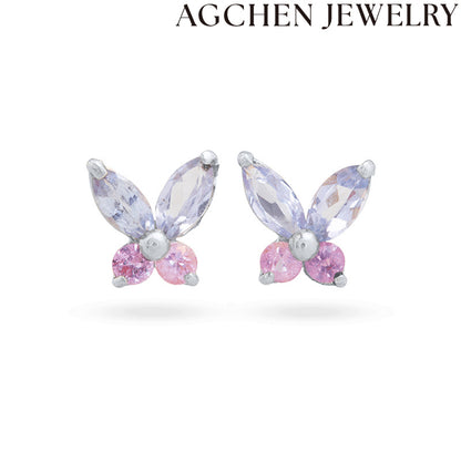 AG Light Butterfly Zirconia Earrings