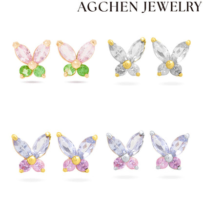 AG Light Butterfly Zirconia Earrings