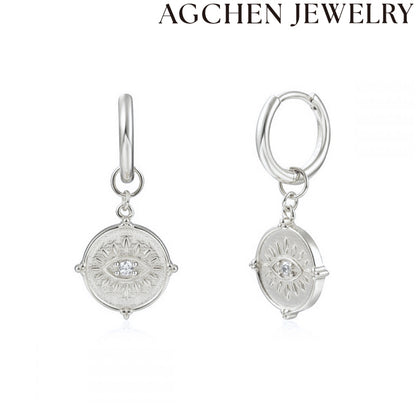 AG Eye-Shaped Zirconia Earrings
