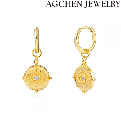 AG Eye-Shaped Zirconia Earrings