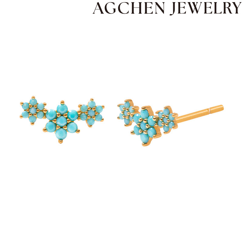 AG Snowflake Zircon Stud Earrings