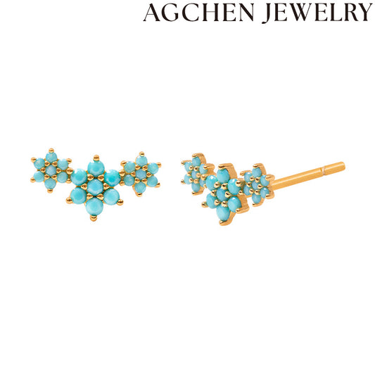 AG Snowflake Zircon Stud Earrings