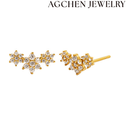 AG Snowflake Zircon Stud Earrings