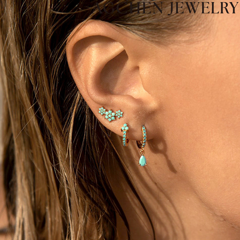 AG Snowflake Zircon Stud Earrings