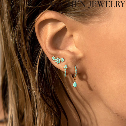 AG Snowflake Zircon Stud Earrings