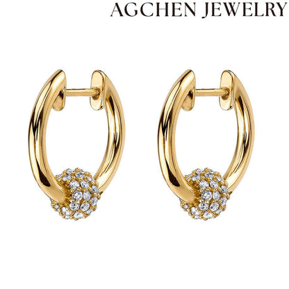 AG Colorful Sphere Zirconia Earrings