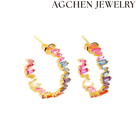 AG Irregular Zirconia Drop Earrings