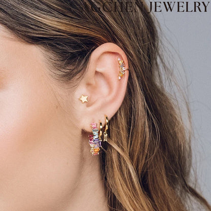 AG Irregular Zirconia Drop Earrings