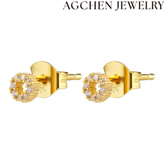 AG Cute Round Stud Earrings