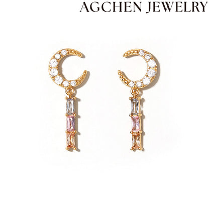 AG Moon Zirconia Earrings