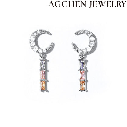 AG Moon Zirconia Earrings
