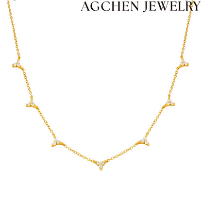 AG Triangle Zircon Necklace