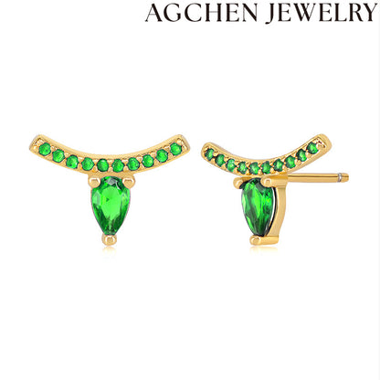 AG Women's Multicolored Zirconia Stud Earrings