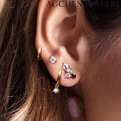 AG Colorful Insect Zirconia Earrings