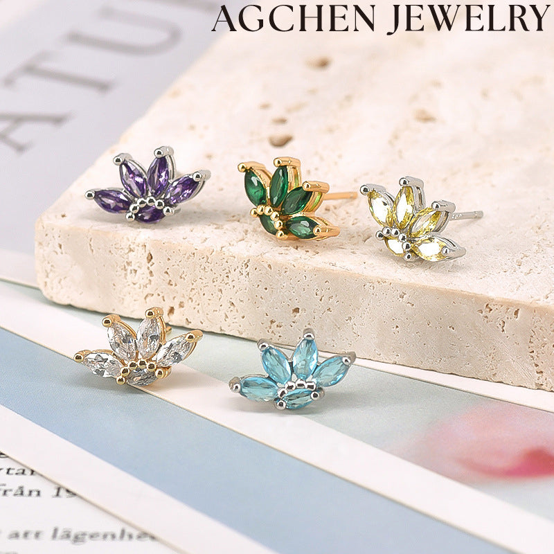 AG Wheat Ear Zircon Earrings