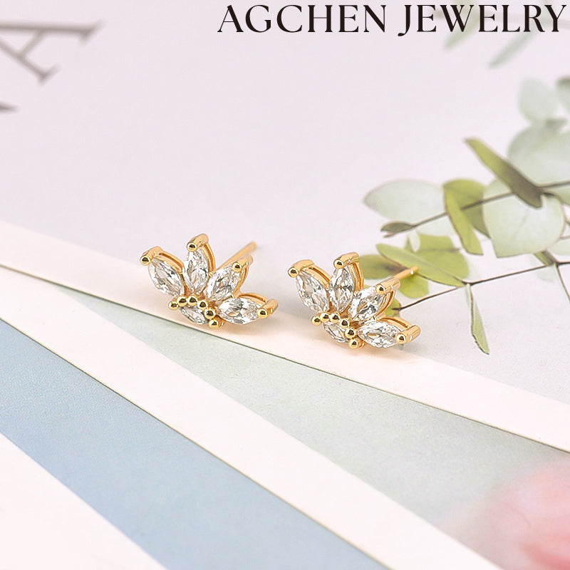 AG Wheat Ear Zircon Earrings