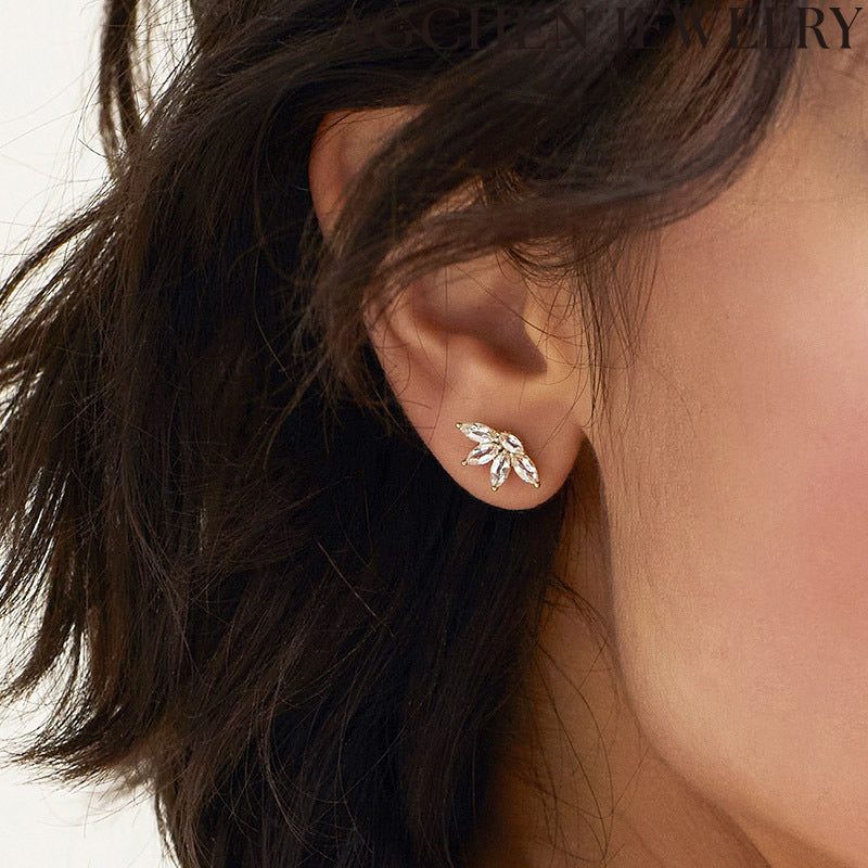 AG Wheat Ear Zircon Earrings
