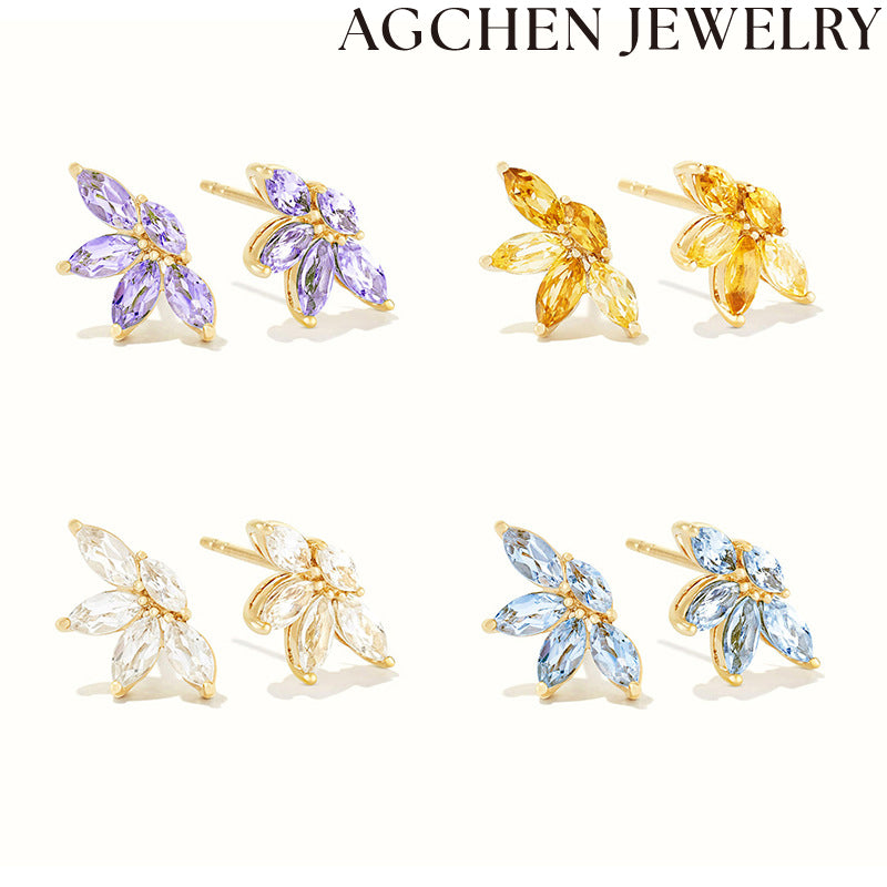 AG Wheat Ear Zircon Earrings