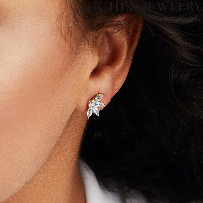 AG Wheat Ear Zircon Earrings