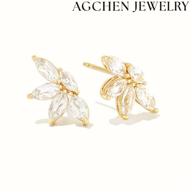 AG Wheat Ear Zircon Earrings