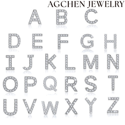AG Letter Initial Zircon Stud Earrings
