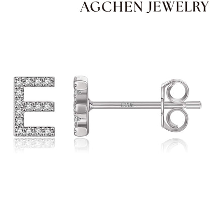 AG Letter Initial Zircon Stud Earrings