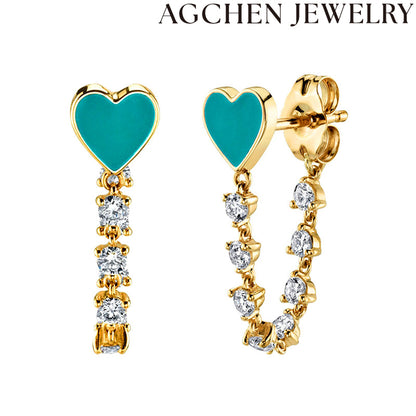 AG Heart-shaped Resin Earrings