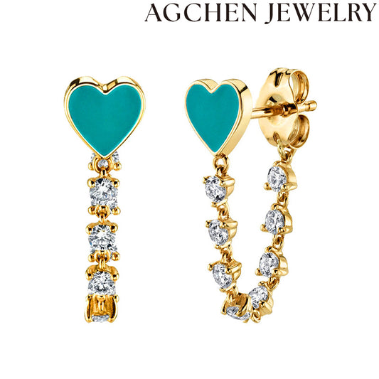 AG Heart-shaped Resin Earrings