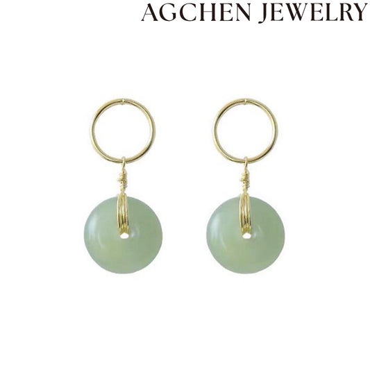 AG Green Circular Jade Earrings