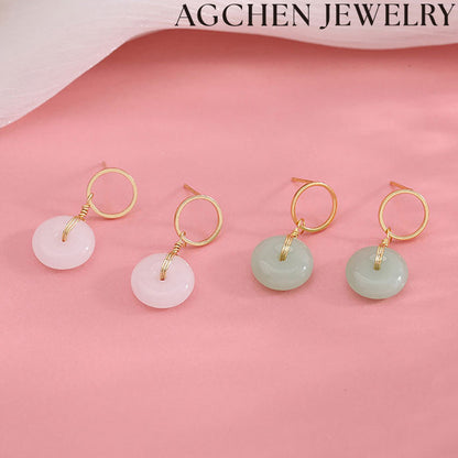 AG Green Circular Jade Earrings