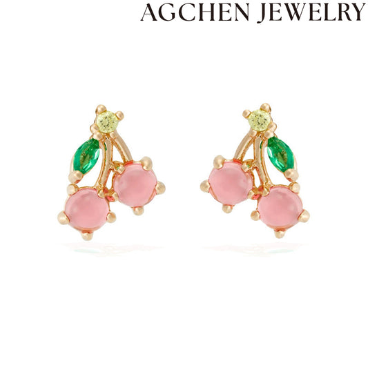 AG Cute Zirconia Fruit Stud Earrings