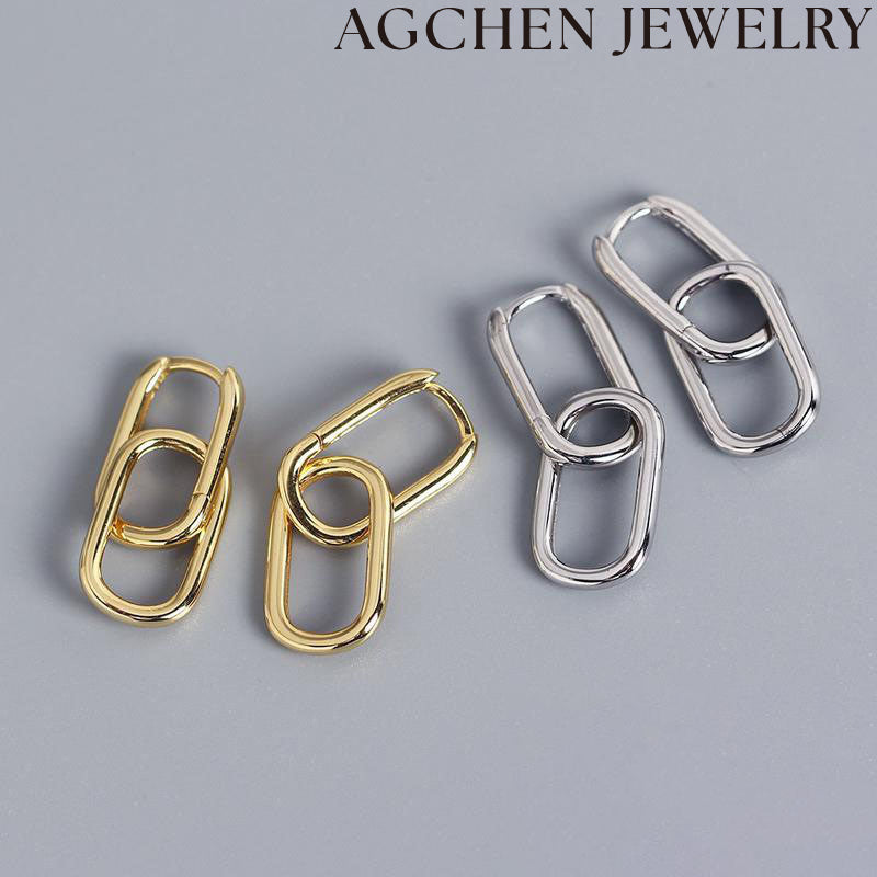 AG Two Rectangular Earrings