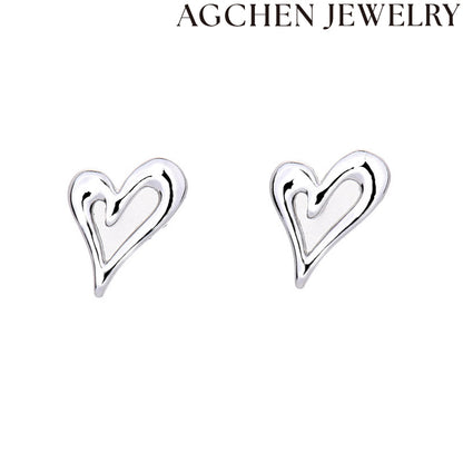 AG Heart-Shaped Unique Earrings