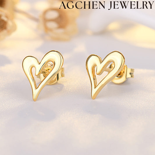 AG Heart-Shaped Unique Earrings