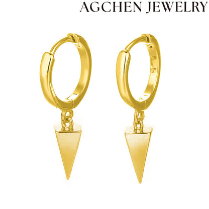 AG Stylish Triangle Zirconia Earrings