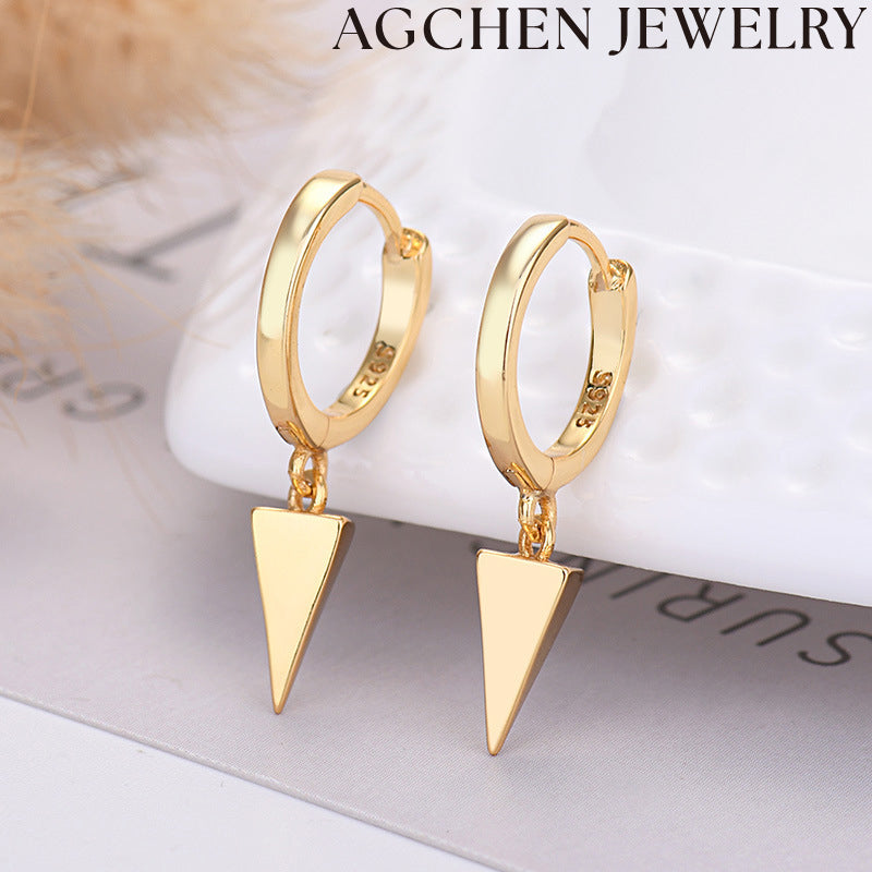 AG Stylish Triangle Zirconia Earrings