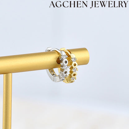 AG White Zirconia Hoop Earrings