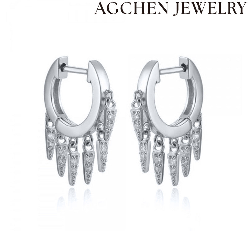 AG  Zirconia Fringe Earrings